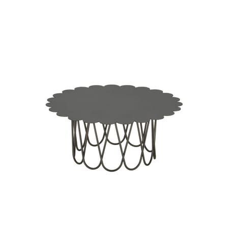 Table basse Flower Small métal gris / By Alexander Girard, 1977 - Ø 60 cm - Vitra