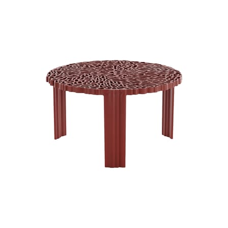 Table basse T-Table Basso plastique rouge / Ø 50 x H 28 cm - Kartell
