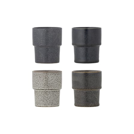Set de 4 tasses Ewan céramique marron / 150 ml - Bloomingville