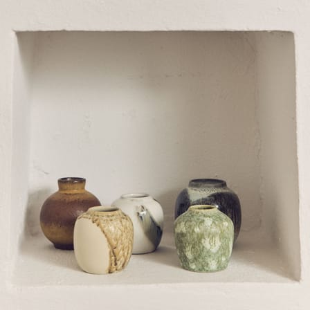 Vase 70s céramique multicolore / Set de 4 mini vases - HK LIVING