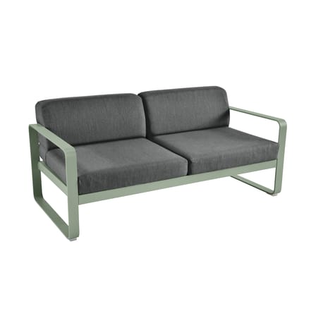 Canapé de jardin 2 places Bellevie métal tissu gris L 160 cm - Tissu graphite - Fermob