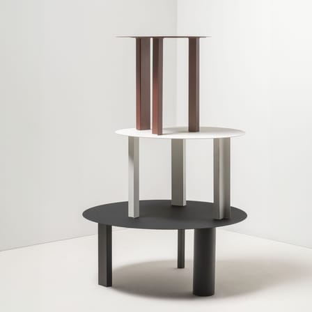 Tubes Large Coffee table metal black / Ø 70 x H 29.5 cm - Serax
