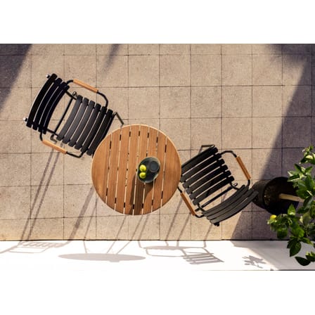 Fauteuil empilable ReCLIPS plastique vert / Accoudoirs bambou - Plastique recyclé - Houe