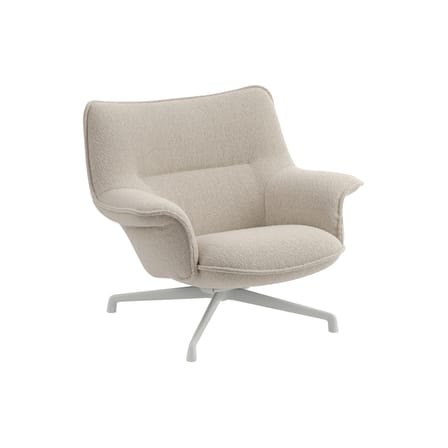 Fauteuil pivotant Doze tissu beige / Dossier bas - Muuto