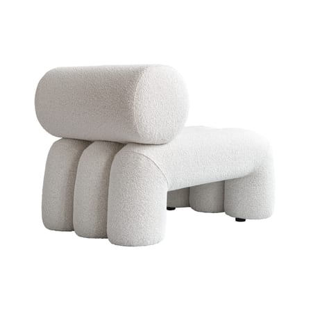 Fauteuil rembourré Foku blanc / Tissu bouclé - 101 COPENHAGEN