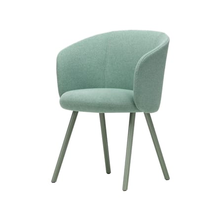 Fauteuil rembourré Mikado tissu vert / Pieds métal - Vitra