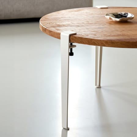 Fuß  metall weiß mit Sockel für Schraubstock / H 43 cm - Für Couchtische oder Bänke - TIPTOE