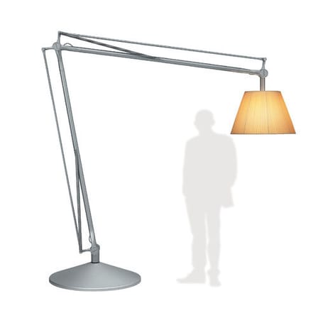 Lampadaire Superarchimoon métal tissu gris / H 214 cm - Flos