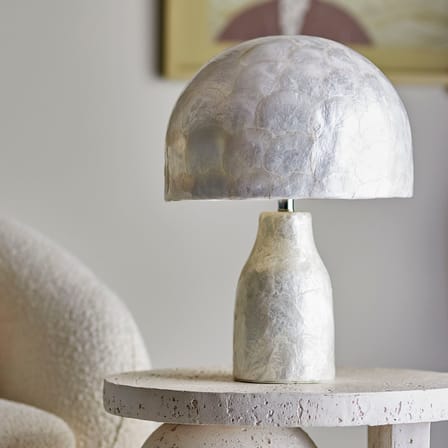 Lampe de table Adria / Coquille de capiz - H 43 cm - Bloomingville