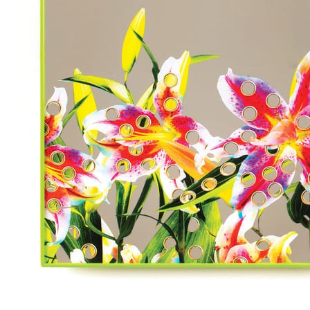 Miroir Toiletpaper plastique multicolore / Fleurs trouées - Large H 40 cm - Seletti