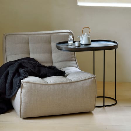 N701 Upholstered armchair textile beige / UK version - Ethnicraft