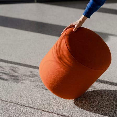 Pouf Folk Grand tissu orange / Ø 40 x H 40 cm - NOO.MA