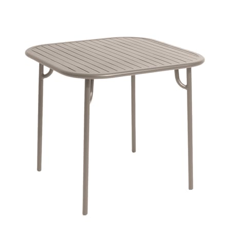 quadratischer Tisch Week-end Bistrot metall beige / 85 x 85 cm - Aluminium - Petite Friture
