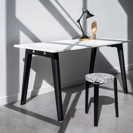 Lou Stackable stool metal black / Recycled plastic Macchiato - H 45 cm - TIPTOE