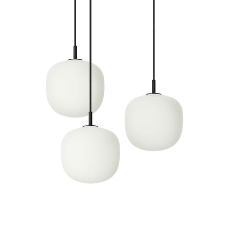 Suspension Rime verre / 3 globes - Ø 18 cm - Muuto