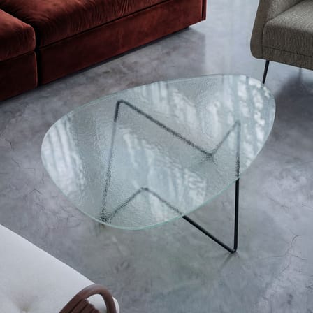 Table basse Pedrera verre texturé / 106 x 86 cm - Réédition 1955 - Gubi