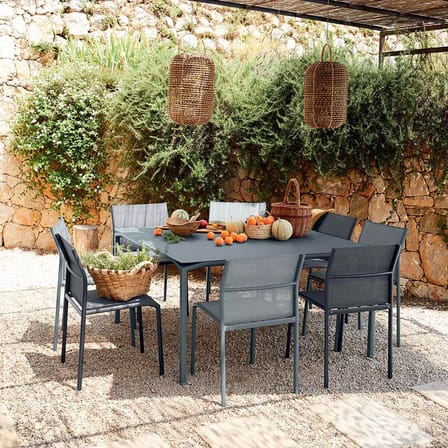 Table carrée Calvi métal jaune / 140 x 140 cm - 8 personnes - Fermob