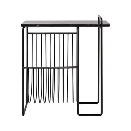 Table d'appoint Sino marbre noir / Porte revues - Marbre / 45 x 21 x H 51 cm - AYTM