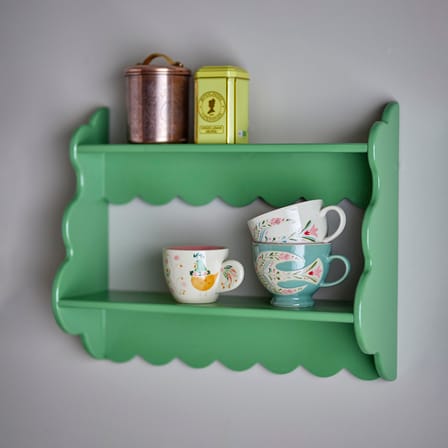 Salla Wall shelf wood green / L 49.5 x H 40.5 x D 15 cm - Bloomingville