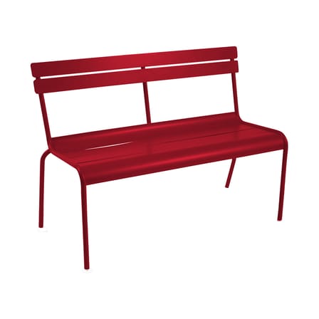 Banc avec dossier Luxembourg métal rouge / 3 places - L 118 cm - Fermob