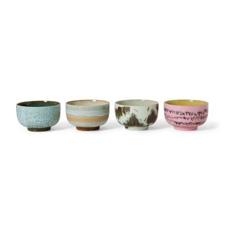 Bol 70s ceramics céramique multicolore / Set de 4 - Ø 13,5 x H 8 cm / 50 cl - HK LIVING