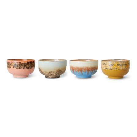 Set de 4 bol 70s ceramics Seabreeze / Ø 13,5 - 50 cl - HK LIVING