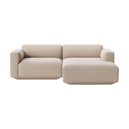 Canapé d'angle Develius B tissu gris pierre / 3 places - L 220 cm / Dormeuse droite - &tradition