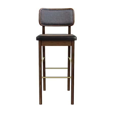 Chaise de bar rembourrée Tapissier tissu gris / H 65 cm - RED Edition