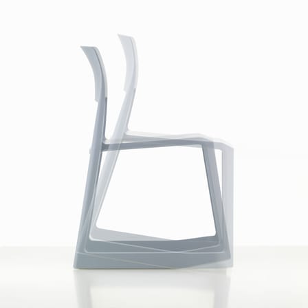 Chaise empilable Tip Ton RE bleu / Plastique recyclé - Inclinable & ergonomique - Vitra