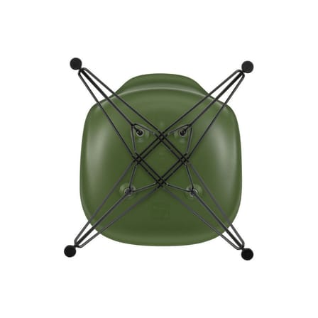 Chaise RE DSR - Eames Plastic Side Chair plastique vert / (1950) - Pieds noirs / Recyclé - Vitra