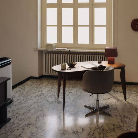 Fauteuil à roulettes Rico gris / Velours - Ferm Living