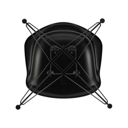 Fauteuil RE DAR - Eames Plastic Armchair plastique noir / (1950) - Pieds noirs / Recyclé - Vitra