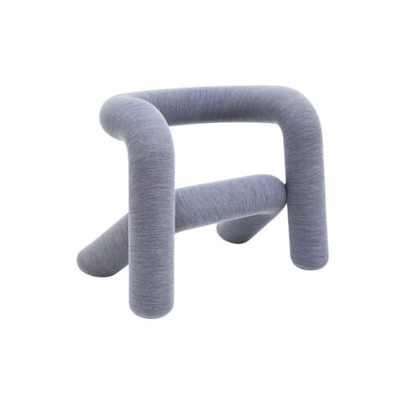 Fauteuil rembourré Extra Bold gris / Tissu Kvadrat mélangé - Moustache