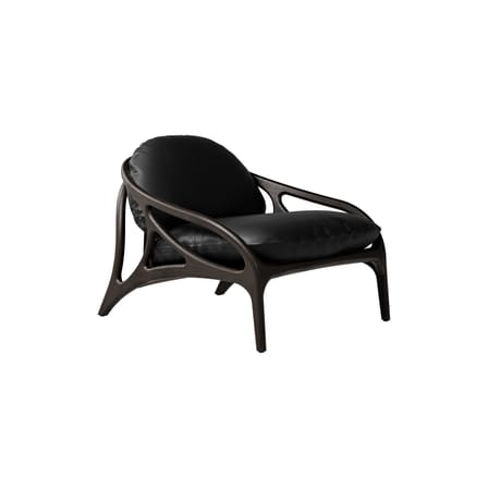 Fauteuil bas Vime INDOOR cuir noir - MORPHO