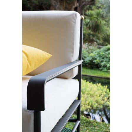Gepolsterter Sessel Toscana metall weiß grau schwarz / Eisen & Stoff - Unopiu