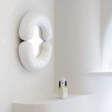 Miroir mural Zodiac Bumper Small céramique jaune / L 55 x H 70 cm - Jean-Baptiste Fastrez, 2020 - Moustache
