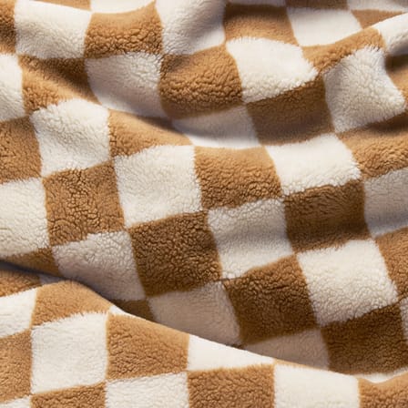 Pouf Original Slim Teddy Chess beige / Tissu duveteux - 155 x 120 cm - Fatboy