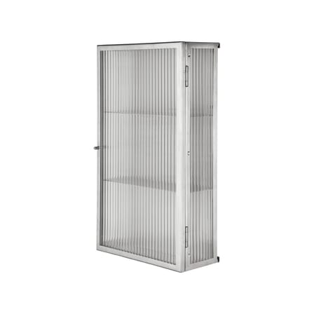 Rangement mural Haze métal / L 35 x H 60 cm - Verre cannelé - Ferm Living