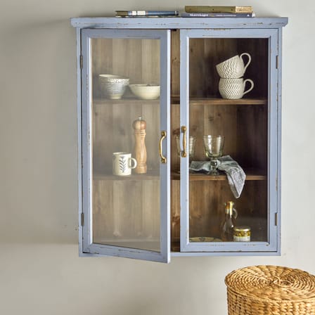 Rangement mural Hazem bois bleu / L 81 x P 22 x H 91 cm - Bloomingville