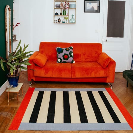 Tappeto Red Symmetry tessuto multicolore / 210 x 140 cm - Lana - COLORTHERAPIS