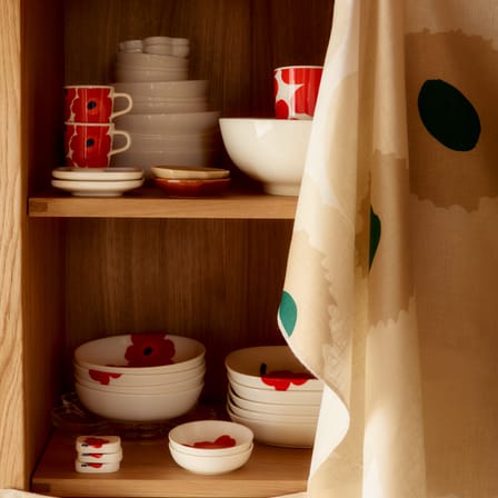 Bol Unnikko céramique rouge / Ø 16 x H 4 cm - Marimekko
