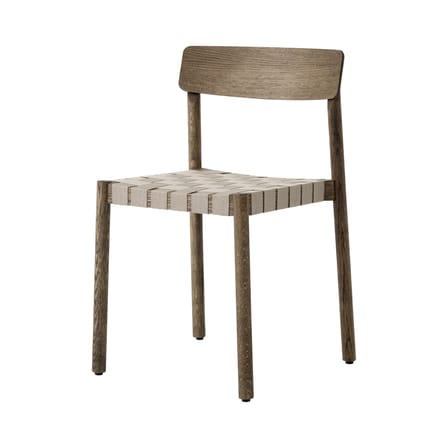 Chaise empilable Betty TK1 bois marron / Sangles en lin - &tradition