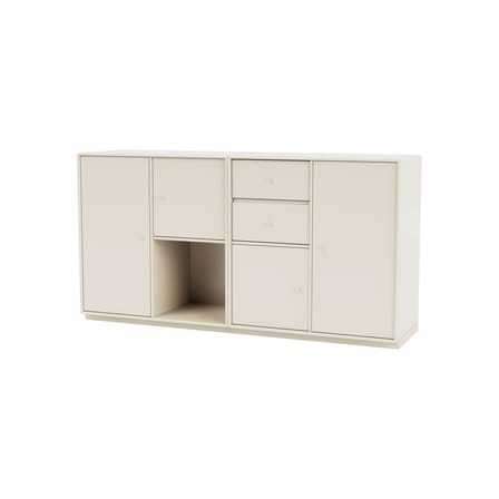 Couple Dresser wood white / W 139.2 x D 38 x H 72.6 cm - MONTANA