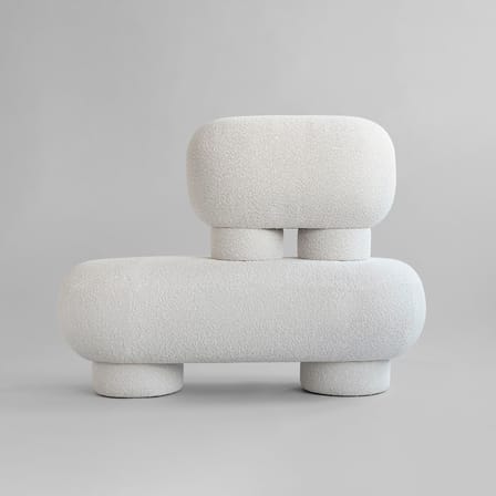 Pouf Big Foot Small blanc / L 70 cm - Tissu bouclé - 101 COPENHAGEN