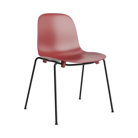 Sedia impilabile Form materiale plastico rosso / 4 gambe metalllo - Normann Copenhagen