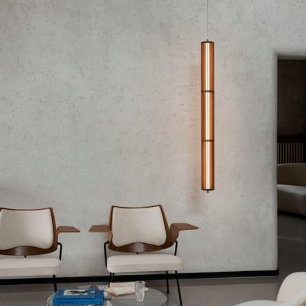 Suspension Numbra TY1 LED bois / L 122 cm - Position horizontale ou verticale - &tradition