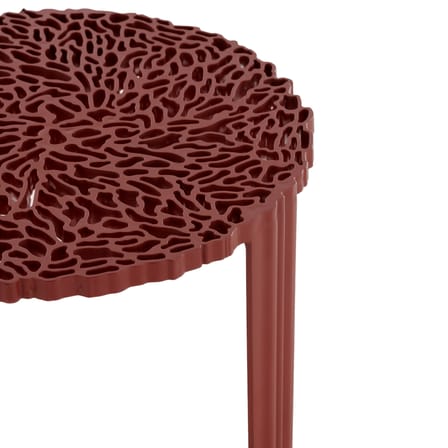 Table basse T-Table Medio plastique rouge / Ø 50 x H 36 cm - Kartell