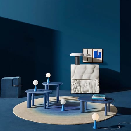 Table d'appoint Tottori bois bleu / 4 pieds - 54 x 44 x H 50 cm - Driade