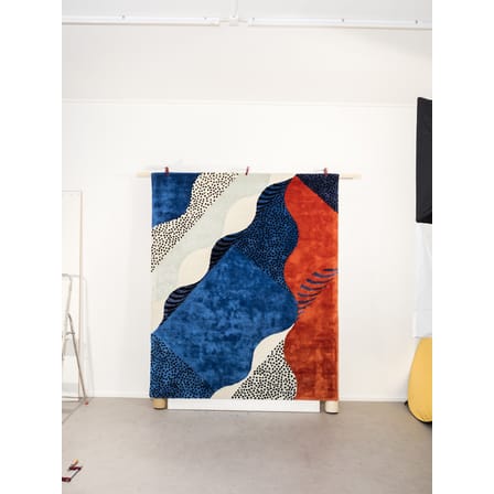 Tapis Silkscreen Small  bleu multicolore / 200 x 140 cm - Tufté main - Moustache