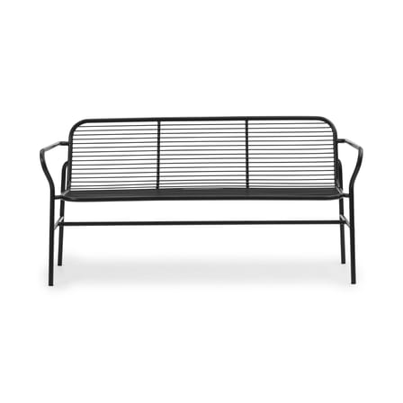 Vig Bench with backrest metal black / L 164 cm - Normann Copenhagen